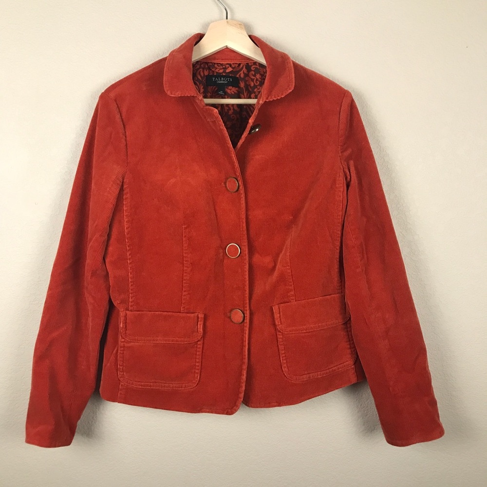 Talbots Autumn Orange Corduroy Jacket